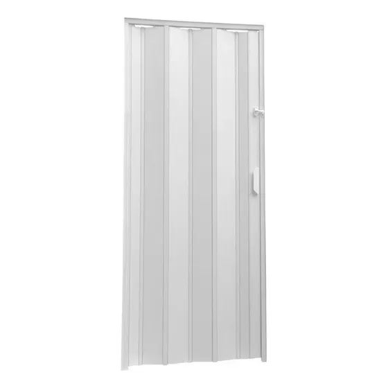 Porta Sanfonada De Correr Pvc Multilit 2,10cmx0,90cm Cores Cor Branco