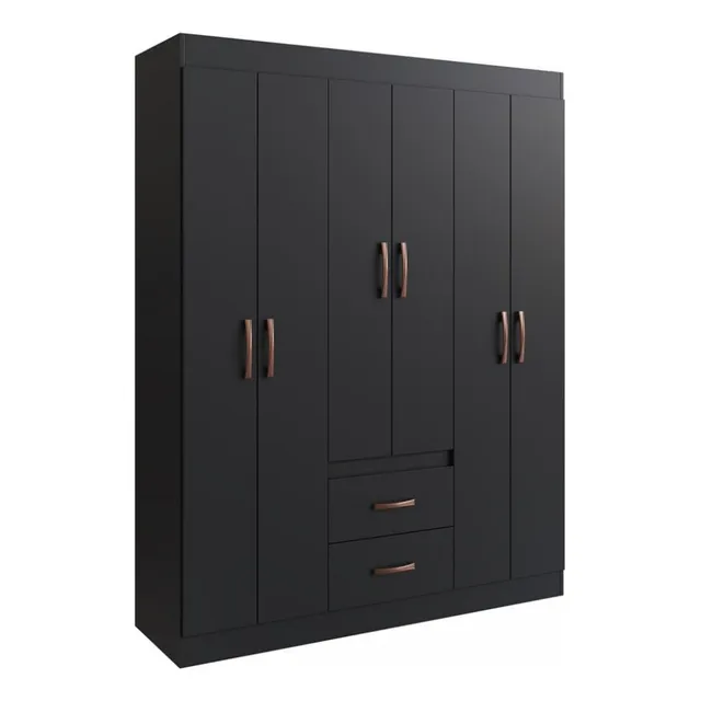 Guarda Roupa Solteiro 6 Portas 2 Gavetas Sidney Doripel Cor Preto Guarda Roupa Solteiro 6 Portas 2 Gavetas Sidney Doripel Cor Preto