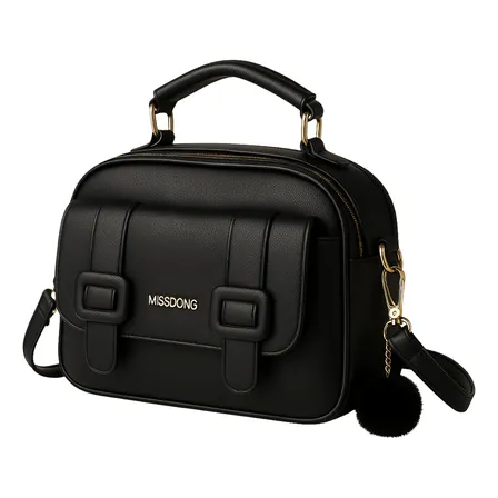 Bolsa Bag Feminina Transversal Tiracolo Baú Média Couro Pu