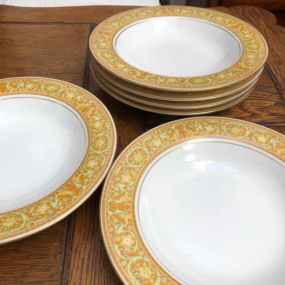 Juego 6 Platos Hondos Porcelana Mikasa Narumi Japon
