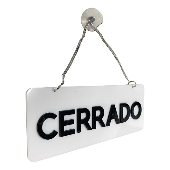 Aviso Abierto Y Cerrado En Acrílico Señalización