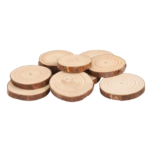 .. 10 Piezas De Troncos De Madera Redonda De Árbol Natural