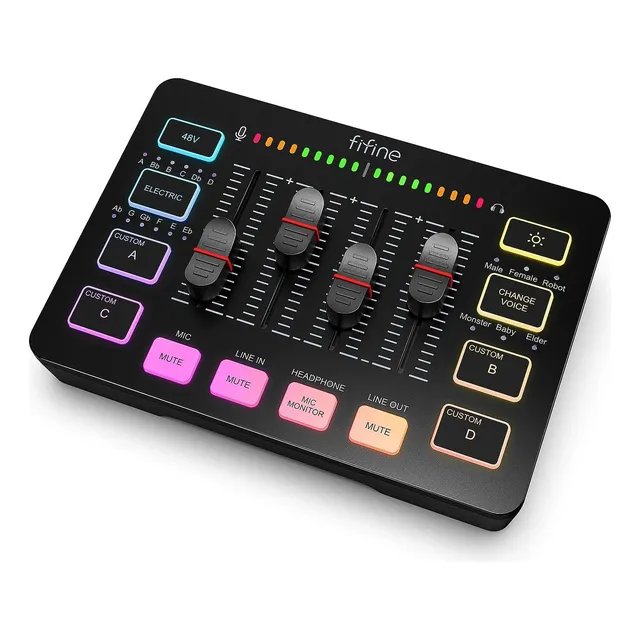 Fifine Ampligame Sc3 Gaming Audio Mixer Interfaz Xlr Usb