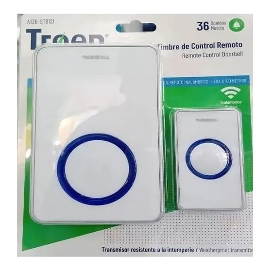 Timbre Inalambrico De Control Remoto Troen