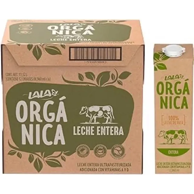 Leche Lala Orgánica Entera 12 Piezas De 1 L.