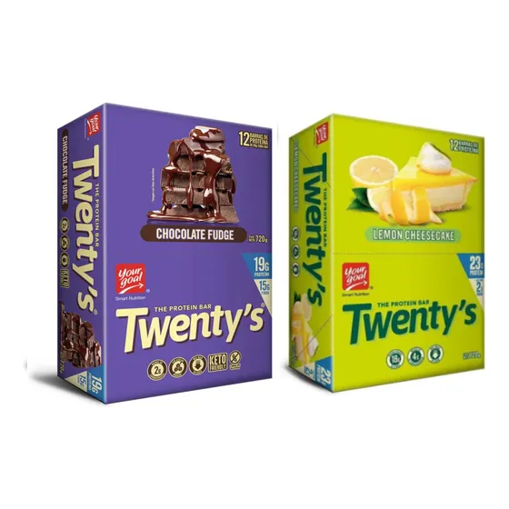 Barras De Proteina Yourgoal Twentys 12u Fudge + 12u Lemon