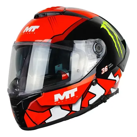 Casco Mt Helmets Thunder 4rsv Piqueras B5 + Mica Humo Moto Rojo Piqueras Brillante M