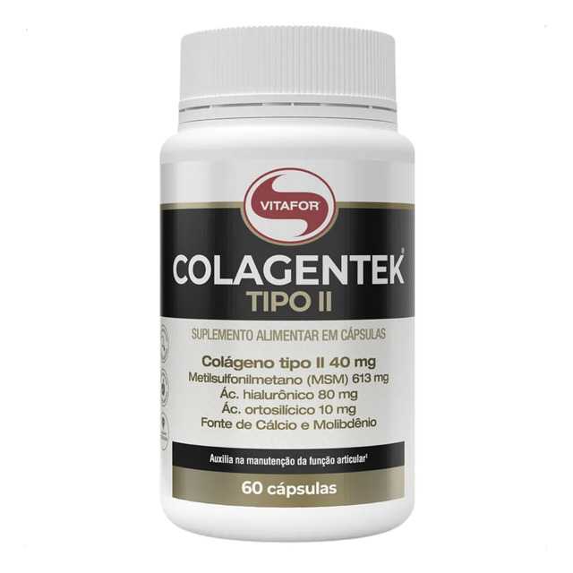 Vitafor | Colagentek Tipo 2 Ácido Hialurônico | 60 Cápsulas Vitafor | Colagentek Tipo 2 Ácido Hialurônico | 60 Cápsulas