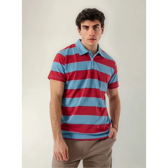 Chomba District Turín Hombre Rayada Manga Corta Con Cartera