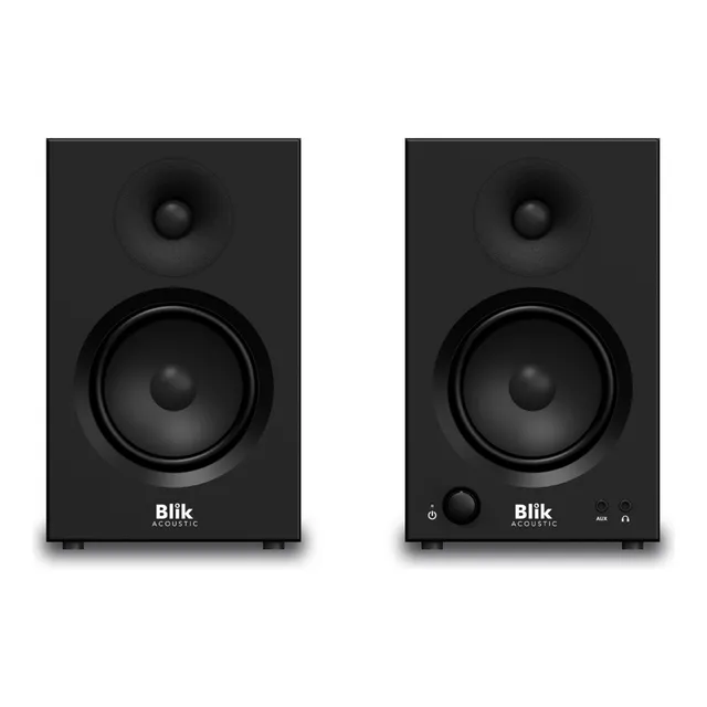 Par Parlantes Hi-fi Bluetooth Blik Bookshelf One Color Negro