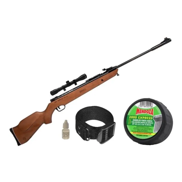 Rifle Mendoza Rm-7000 7 Tiros Magnum 5.5mm Con Mira 4x32