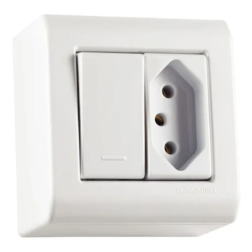 Caixa Sobrepor Interruptor 10a Tomada 20a Externo Lizflex
