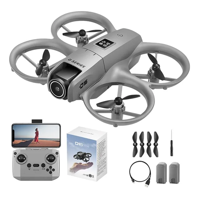 Drone Mini Ourlife D16 Dual Cámara 4k Con 2 Baterías Gris