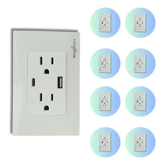 8 Contactos De 4 Entradas Puerto Usb Tipo C Enchufe De Pared