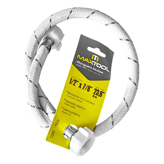 Manguera Flexible 60cm Para Wc Tuerca Plástica Maxtool