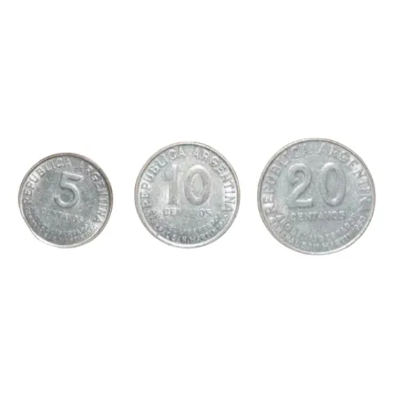5 10 Y 20 Centavos Conmemorativas Aniversario San Martín