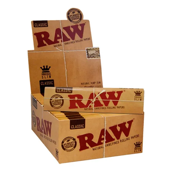 Caixa De Seda Raw Classic King Size Com 50 Livretos