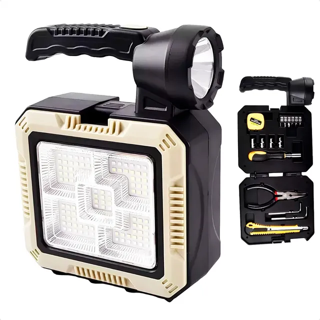 Linterna Baliza Panel Solar Recargable Kit Herramienta