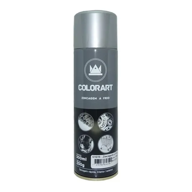 Tinta Spray Zincagem A Frio Colorart 300ml - Evita Corrosão