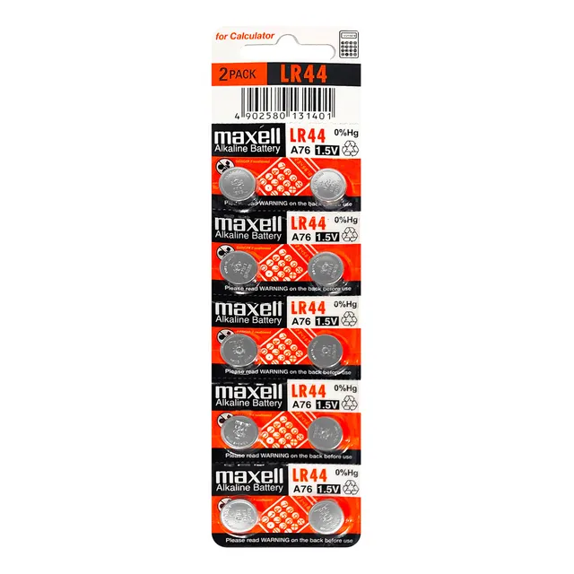 Pack 10 Pilas Maxell Lr44 Ag13 A76 1.5v