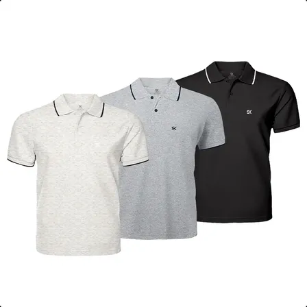 Kit 3 Camisas Polo P Ao Gg E G1 G2 G3 G4 G5 G6 Plus Size