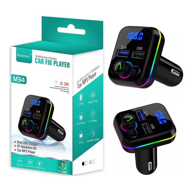 Transmisor Fm Bluetooth Micro Sd Cargador De Carro