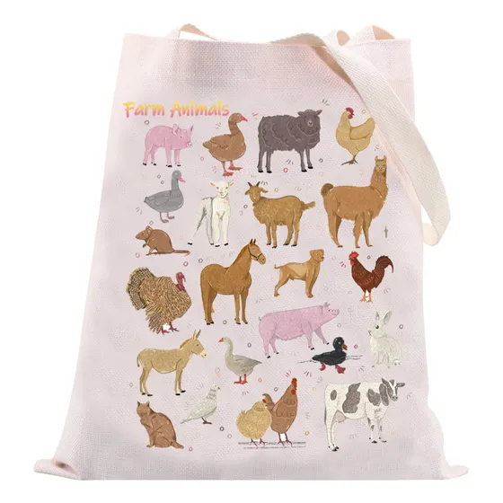 Vamsii Animal Granja Regalo Dueño Bolsa Mano Tematico Mujer