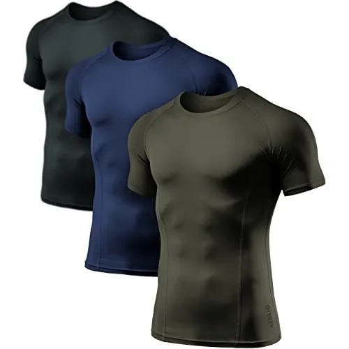 Camisas De Compresión De Manga Corta De Athlio Kjcq9