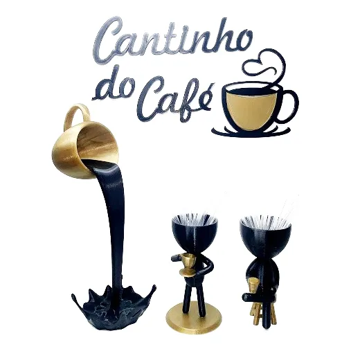 Cantinho Do Café - Vasinhos, Xícara Flutuante E Letreiro 
