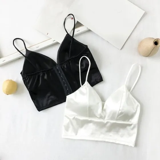Combo De 2 Crop Top Para Dama De Seda Elegante Ajustable