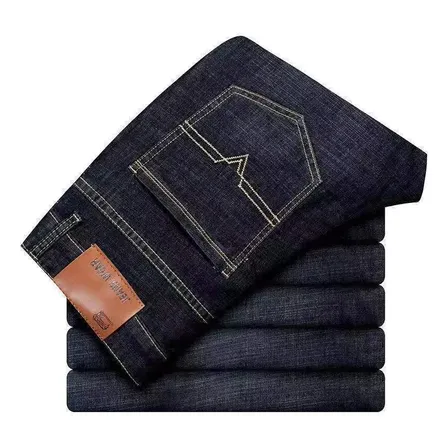 Calças De Trabalho Masculinas Retas E Elásticas Plus Size Black Plain 33
