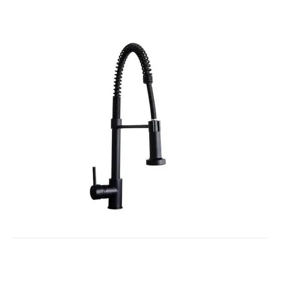 Griferia Monocomando Canilla Gourmet Pico Extensible Negra