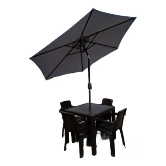 Juego De Mesa Rimax. Con Parasol 3mts De Diametro Base Acero