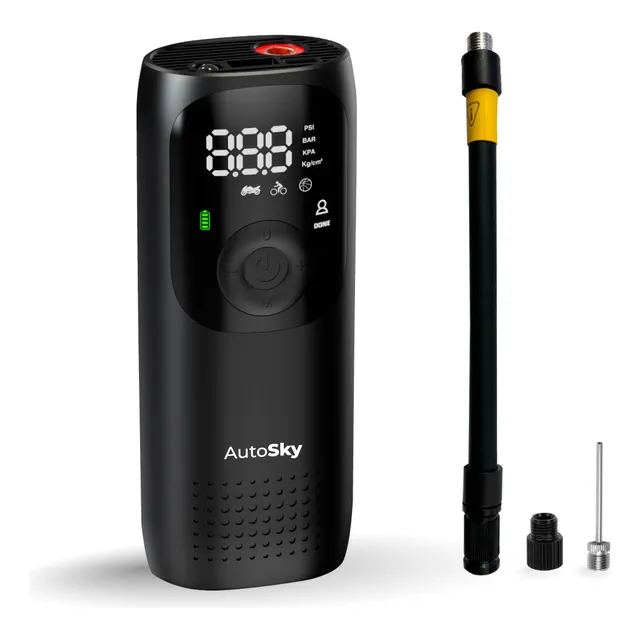 Compresor De Aire Electrico Autosky Para Todo Tipo De Llanta Color Negro Fase Eléctrica Bifásica
