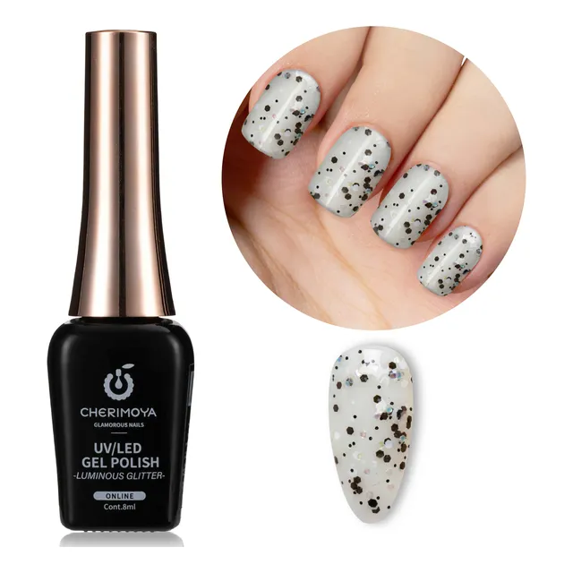 Esmalte De Uñas De Gel Con Purpurina Arco Iris 8ml Cherimoya