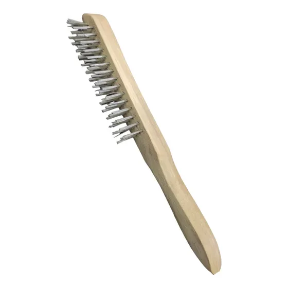 Cepillo De Alambre Mango De Madera 4 Hileras