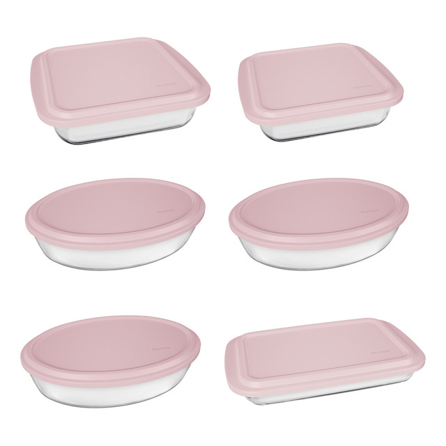 Conjunto Assadeiras 6 Peças Com Tampa Cor Rosa - Marinex Conjunto Assadeiras 6 Peças Com Tampa Cor Rosa - Marinex