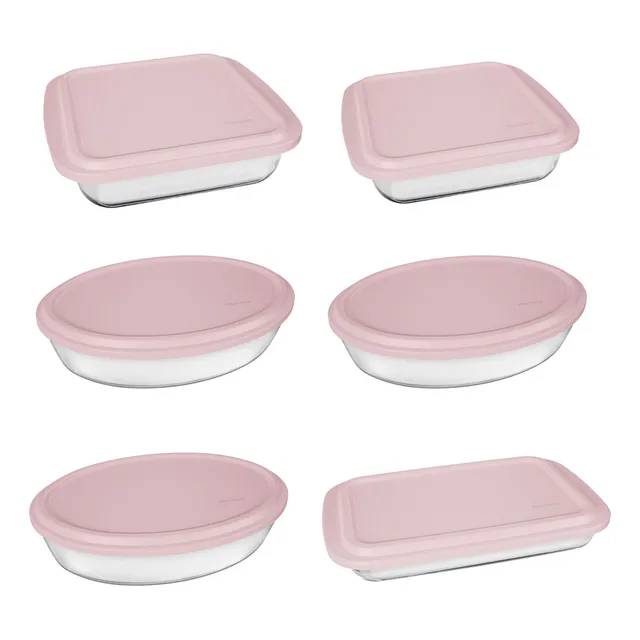 Conjunto Assadeiras 6 Peças Com Tampa Cor Rosa - Marinex Conjunto Assadeiras 6 Peças Com Tampa Cor Rosa - Marinex