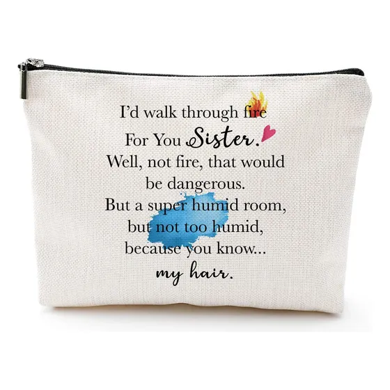 I Walk Through Fire For You Sister - Bolsa Maquillaje Beige