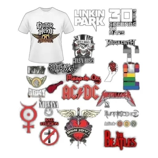 850 Vectores Para Remeras De Bandas De Rock Sublimación