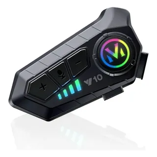 Intercomunicador V10 Bluetooth Para Capacete Moto Com Luz Rgb