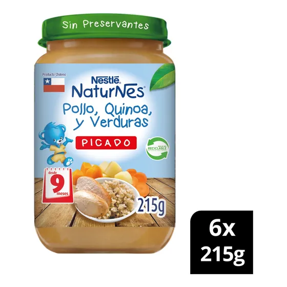 Picado Nestlé® Naturnes® Pollo, Quínoa Y Verduras Pack X6