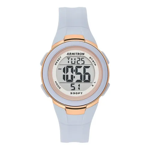 Reloj Armitron Silicon Correa Azul Color del bisel Oro rosado Color del fondo Gris