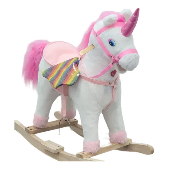 Caballito Unicornio Balancín Mecedor Madera Sonido El Rey