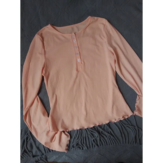 Blusa Temu Acanalada, Maga Larga, Tipo Sueter. Talla M.