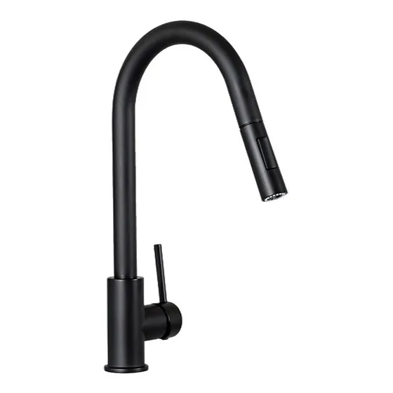Llave Mezcladora Monomando Cocina Negro Mate Tecnolam