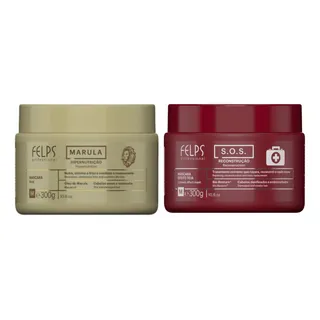 Felps Xmix Cronograma Nutriforce Sos 300g + Marula 300g Felps Xmix Cronograma Nutriforce Sos 300g + Marula 300g