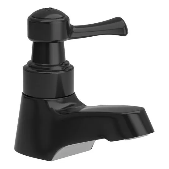 Grifería Para Lavamanos Grival Sencilla Balta Negro Palanca