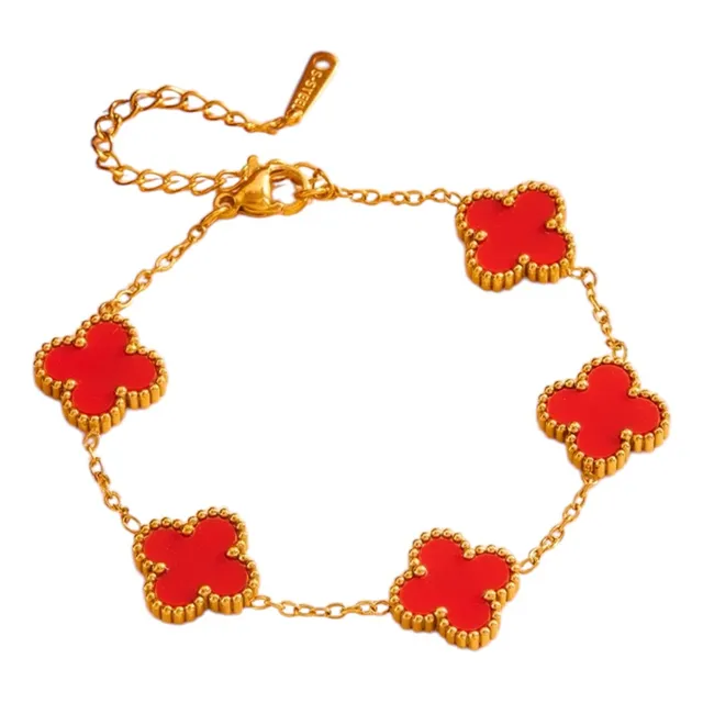 Pulsera Tipo Van Cleef 5 Trébol Para Damas
