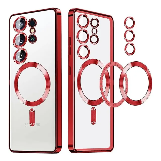 Carcasa Case Estuche Funda Forro Para Samsung Magnético | S25 | S24 | S23 | S22 | S21 | Plus | Ultra | Fe | Magsafe + Protector Cámaras Incluido